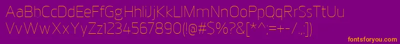 JuhlThin Font – Orange Fonts on Purple Background