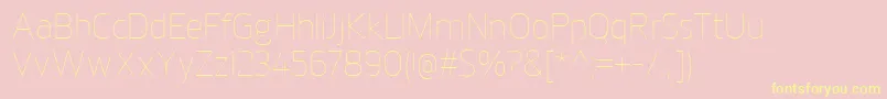 JuhlThin-Schriftart – Gelbe Schriften auf rosa Hintergrund