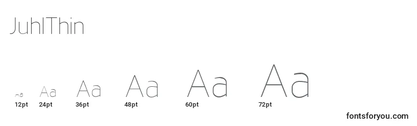 JuhlThin Font Sizes
