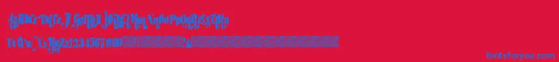 Hipsterfactory-Schriftart – Blaue Schriften auf rotem Hintergrund