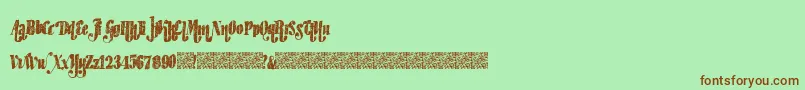 フォントHipsterfactory – 緑の背景に茶色のフォント