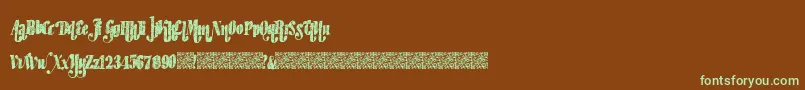Czcionka Hipsterfactory – zielone czcionki na brązowym tle