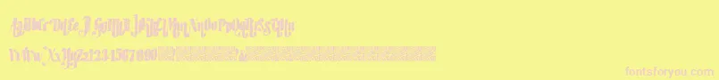 Hipsterfactory-fontti – vaaleanpunaiset fontit keltaisella taustalla