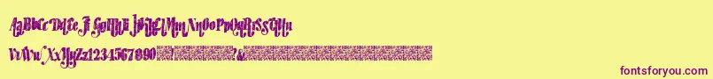 Hipsterfactory-Schriftart – Violette Schriften auf gelbem Hintergrund