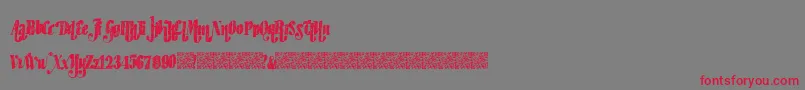 フォントHipsterfactory – 赤い文字の灰色の背景