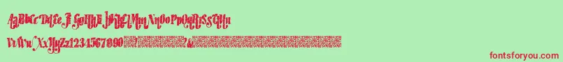 Fonte Hipsterfactory – fontes vermelhas em um fundo verde