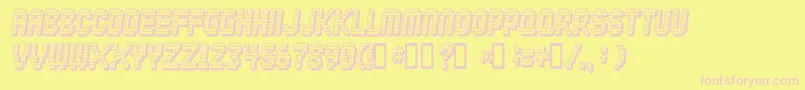 Diskoteq Font – Pink Fonts on Yellow Background