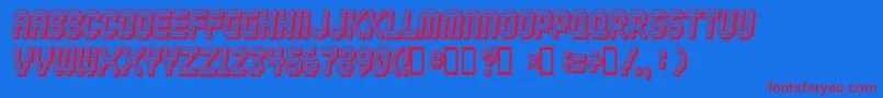 Diskoteq Font – Red Fonts on Blue Background