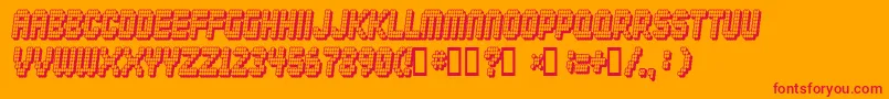 Diskoteq Font – Red Fonts on Orange Background