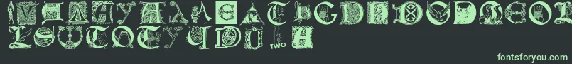 Lettersbats Font – Green Fonts on Black Background