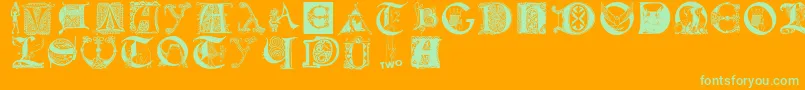 Lettersbats Font – Green Fonts on Orange Background