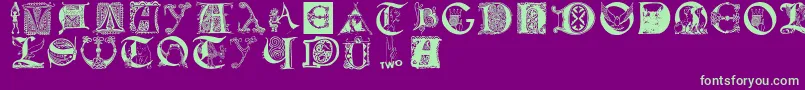 Lettersbats Font – Green Fonts on Purple Background