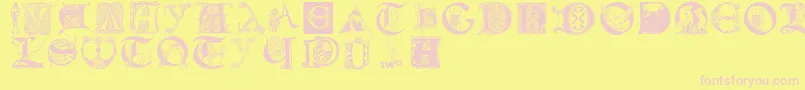 Lettersbats Font – Pink Fonts on Yellow Background