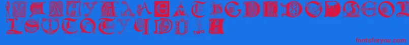 Lettersbats Font – Red Fonts on Blue Background