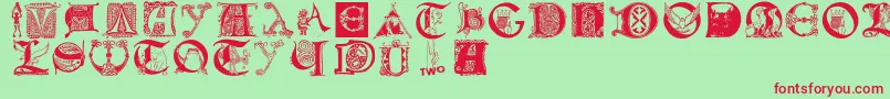 Lettersbats Font – Red Fonts on Green Background