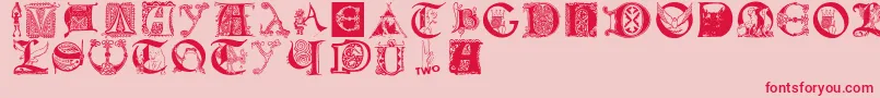 Lettersbats-Schriftart – Rote Schriften auf rosa Hintergrund