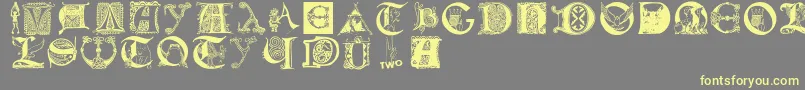 Lettersbats Font – Yellow Fonts on Gray Background