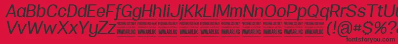 フォントSpecifypersonalNormmediumitalic – 赤い背景に黒い文字