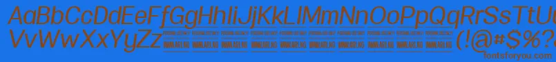 Czcionka SpecifypersonalNormmediumitalic – brązowe czcionki na niebieskim tle