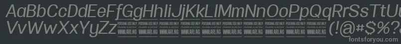 SpecifypersonalNormmediumitalic Font – Gray Fonts on Black Background