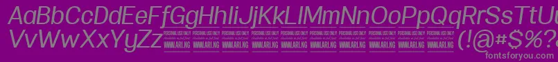 Шрифт SpecifypersonalNormmediumitalic – серые шрифты на фиолетовом фоне