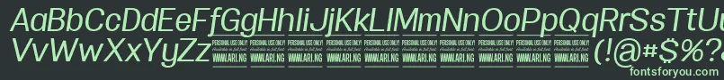 SpecifypersonalNormmediumitalic Font – Green Fonts on Black Background