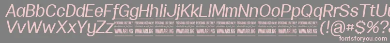 SpecifypersonalNormmediumitalic Font – Pink Fonts on Gray Background