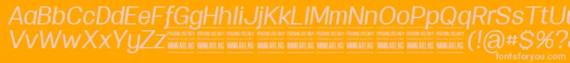 Czcionka SpecifypersonalNormmediumitalic – różowe czcionki na pomarańczowym tle