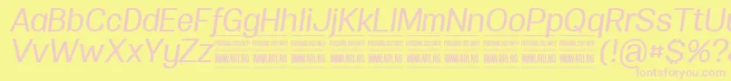 SpecifypersonalNormmediumitalic Font – Pink Fonts on Yellow Background