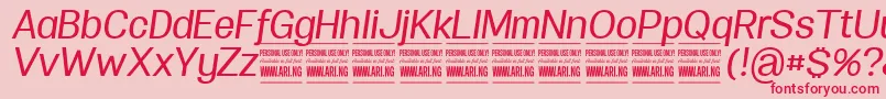 SpecifypersonalNormmediumitalic Font – Red Fonts on Pink Background