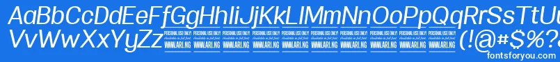 SpecifypersonalNormmediumitalic Font – White Fonts on Blue Background