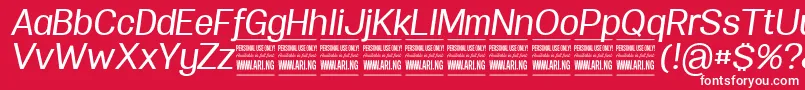 SpecifypersonalNormmediumitalic Font – White Fonts on Red Background