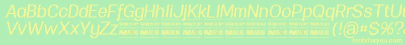 SpecifypersonalNormmediumitalic Font – Yellow Fonts on Green Background