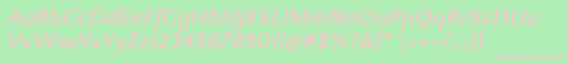 QuattrocentosansBolditalic Font – Pink Fonts on Green Background