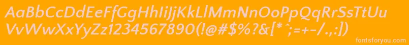QuattrocentosansBolditalic Font – Pink Fonts on Orange Background