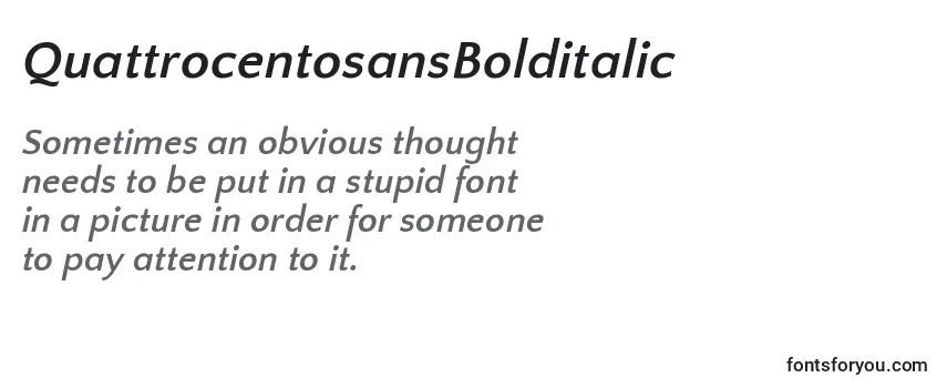QuattrocentosansBolditalic Font