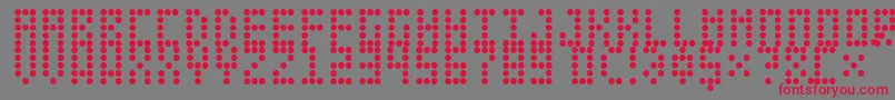 LeciceronNormal-Schriftart – Rote Schriften auf grauem Hintergrund