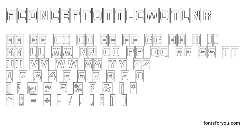Шрифт AConceptottlcmotlnr – алфавит, цифры, специальные символы