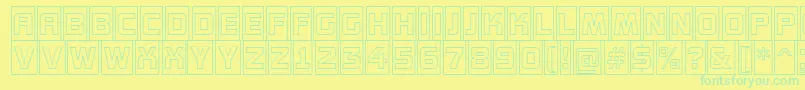 Fonte AConceptottlcmotlnr – fontes verdes em um fundo amarelo