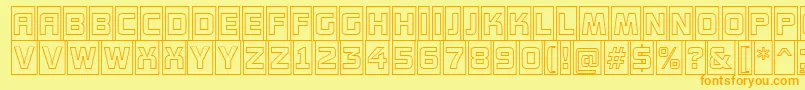 フォントAConceptottlcmotlnr – オレンジの文字が黄色の背景にあります。