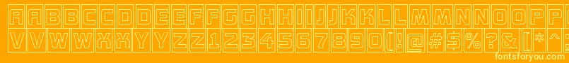 AConceptottlcmotlnr-Schriftart – Gelbe Schriften auf orangefarbenem Hintergrund