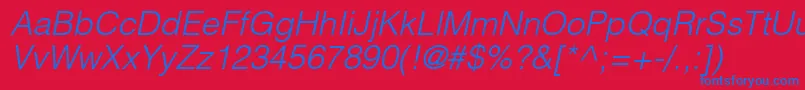 ContextLightSsiLightItalic Font – Blue Fonts on Red Background