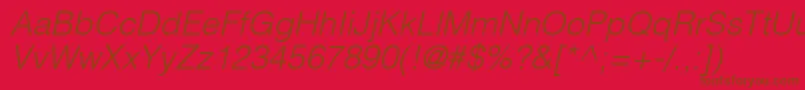 ContextLightSsiLightItalic Font – Brown Fonts on Red Background