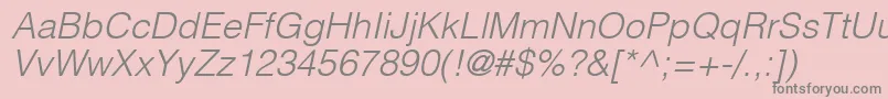 ContextLightSsiLightItalic-Schriftart – Graue Schriften auf rosa Hintergrund