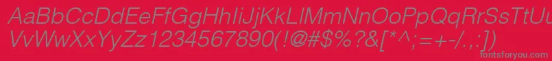 fuente ContextLightSsiLightItalic – Fuentes Grises Sobre Fondo Rojo