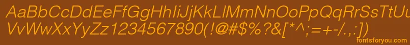 ContextLightSsiLightItalic Font – Orange Fonts on Brown Background