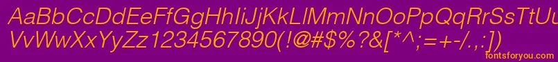Шрифт ContextLightSsiLightItalic – оранжевые шрифты на фиолетовом фоне