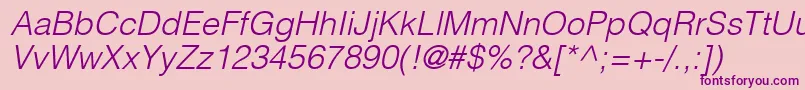 ContextLightSsiLightItalic Font – Purple Fonts on Pink Background