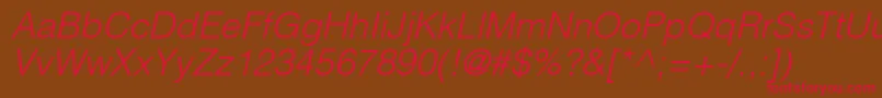 ContextLightSsiLightItalic Font – Red Fonts on Brown Background