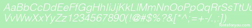 ContextLightSsiLightItalic Font – White Fonts on Green Background